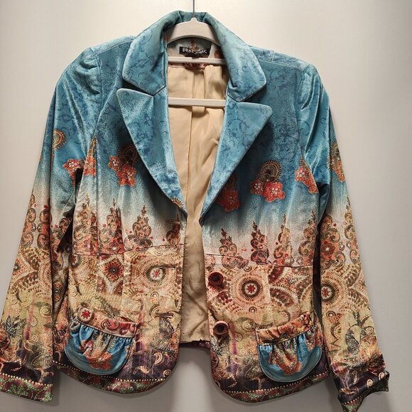 Boho Chic  size 6 velvet jacket - Picture 1 of 4